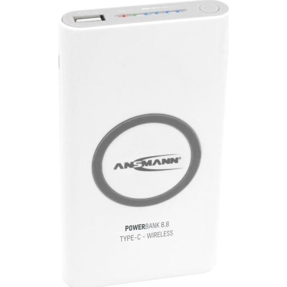 Powerbank Ansmann 8.8 Type C Wireless 8000mAh Biały 5640913 4013674133918