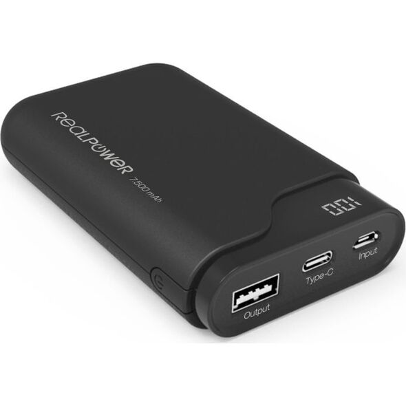 Powerbank Realpower PB-7500C 7500mAh Czarny 5643165 4040895004284