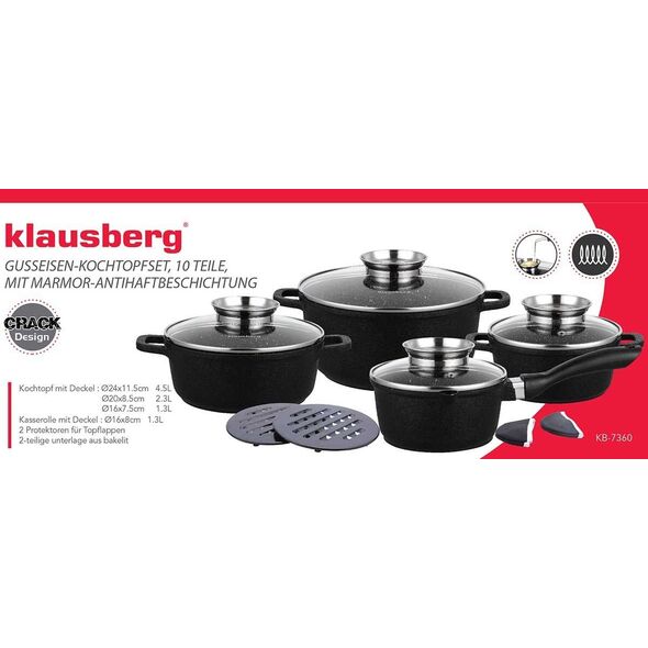Klausberg Zestaw garnków 12 elementów (KB-7360) 5784456 5902666613608