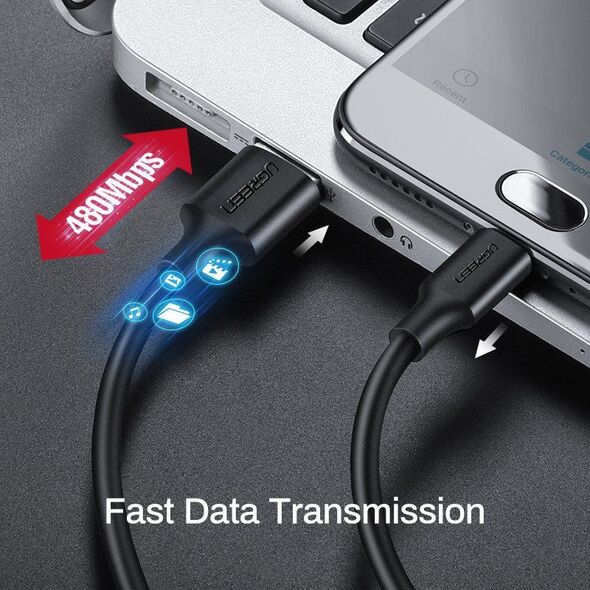 Kabel USB Ugreen USB-A - microUSB 1 m Czarny (60136) 5857639 6957303861361