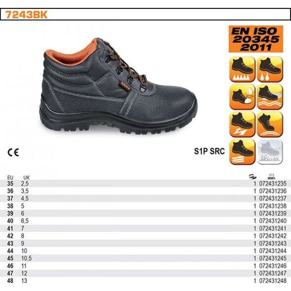 Beta Tools Trzewiki Robocze Skórzane S1P (44BT-7243BK/44) 6067337 8014230875385