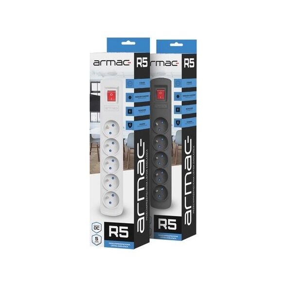 Listwa zasilająca Armac R5 przeciwprzepięciowa 5 gniazd 5 m szara (R5/SZ/50) 6069520 5904722195936