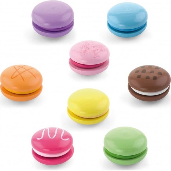 Viga Drewniany Ciastka Zestaw kolorowych makaroników Viga Toys 8 sztuk 6085406 6934510508074