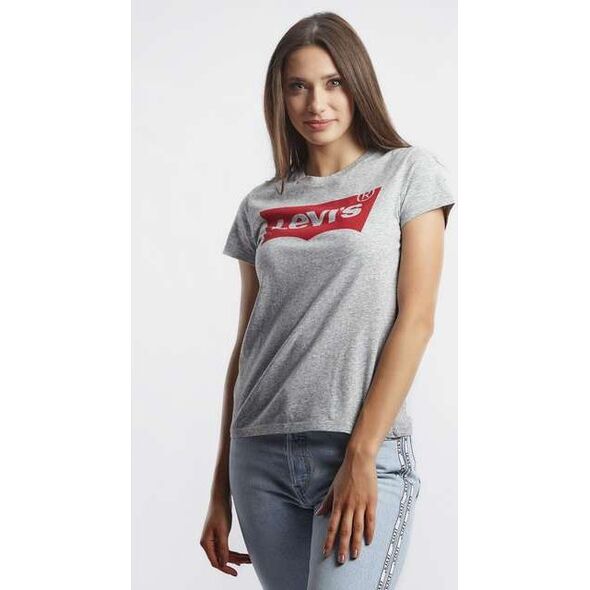 Levi`s THE PERFECT GRAPHIC TEE 0263 BETTER BATWING SMOKESTACK HEATHER - XS - damskie - szary 6095238 5400537011367