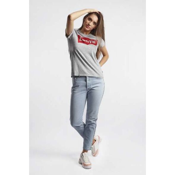 Levi`s THE PERFECT GRAPHIC TEE 0263 BETTER BATWING SMOKESTACK HEATHER - XS - damskie - szary 6095238 5400537011367