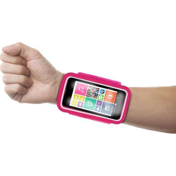 Puro PURO Running Band - Uniwersalna frotka do biegania do smartfonów max 4.3" + key pocket (różowy) 6201395 8033830135231