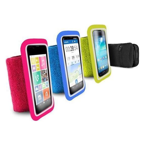 Puro PURO Running Band - Uniwersalna frotka do biegania do smartfonów max 4.3" + key pocket (różowy) 6201395 8033830135231