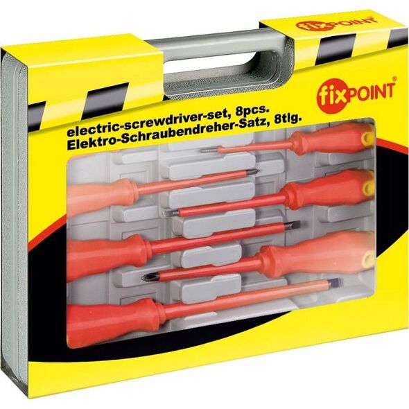 Fixpoint zestaw 7 wkrętaków, 1 próbnik napięcia w walizce (77113) 6288499 4040849771132