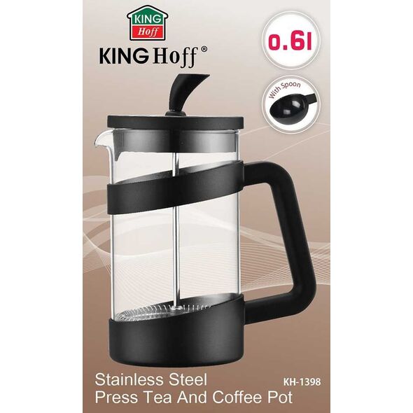 KingHoff KINGHOFF ZAPARZACZ DO KAWY/HERBATY Z DOCISKIEM 600m KH-1398 6311848 5908287213982