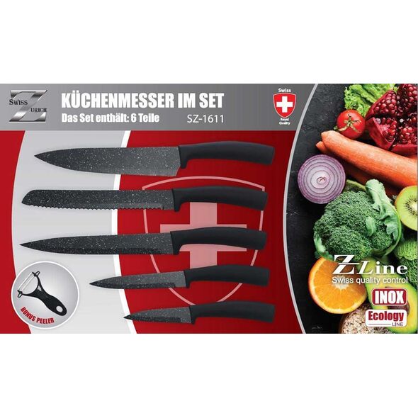 6-ELEMENTOWY ZESTAW NOŻY MARMURKOWYCH SWISS ZURICH 6312877 5908287216112