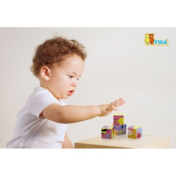 Viga Drewniana układanka Farma Puzzle Viga Toys 4 klocki 6315115 6934510508357