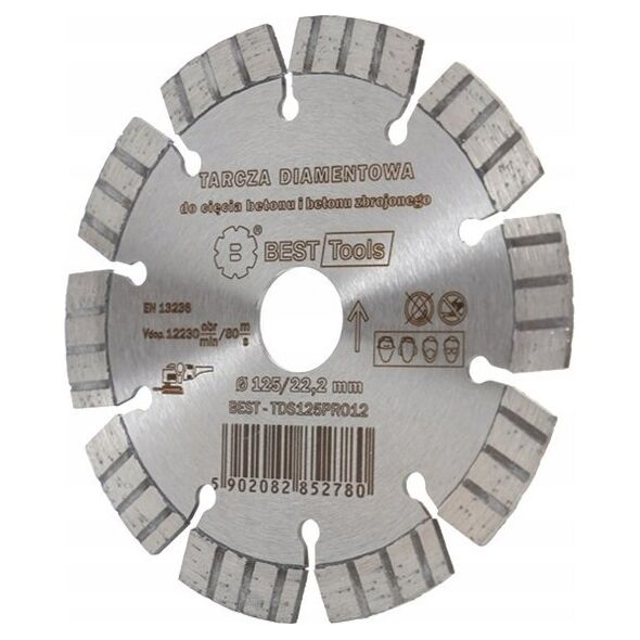 Best-Tools TARCZA DIAMENTOWA 125x22,2mm SEGMENTOWA STANDARD TIGER BEST - TDS125PRO12 6411224 5902082852780