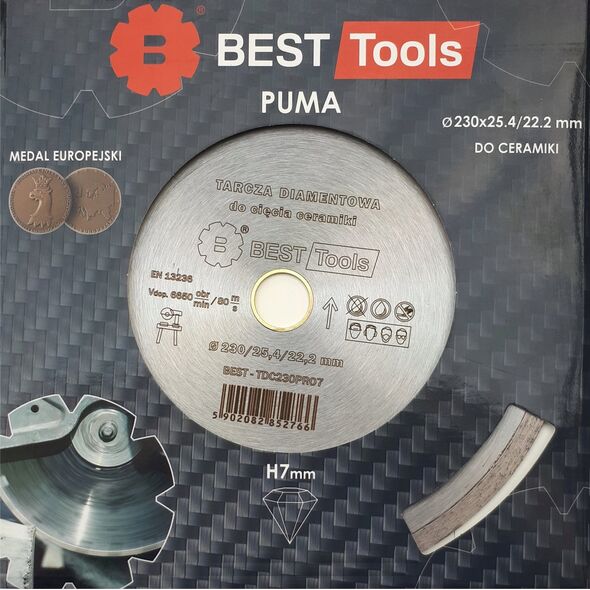Best-Tools TARCZA DIAMENTOWA 230x25,4/22,2mm CIĄGŁA STANDRD PUMA BEST - TDC230PRO7 6411226 5902082852766