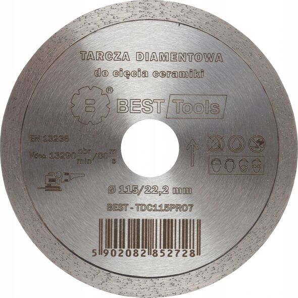 Best-Tools TARCZA DIAMENTOWA 115x22,2mm CIĄGŁA STANDARD PUMA BEST - TDC115PRO7 6411230 5902082852728