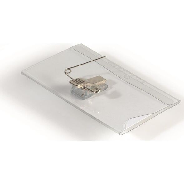 Durable DURABLE Namensschild mit Kombiklemme 50er Pck transparent 6450249 4005546810126