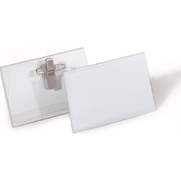 Durable DURABLE Namensschild mit Kombiklemme 50er Pck transparent 6450249 4005546810126