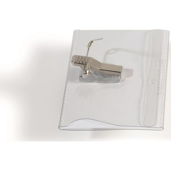 Durable DURABLE Namensschild mit Kombiklemme 50er Pck transparent 6450249 4005546810126