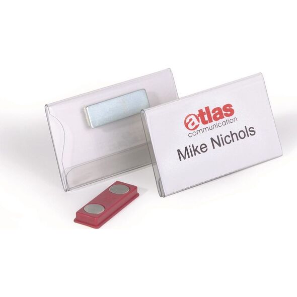 Durable DURABLE Namensschild m Magnet 40x75mm 25erPck transp 6450252 4005546810904