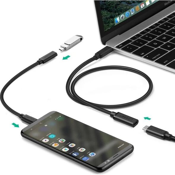 Kabel USB Ugreen USB-C - USB-C 0.5 m Czarny (40574) 6455991 6957303845743