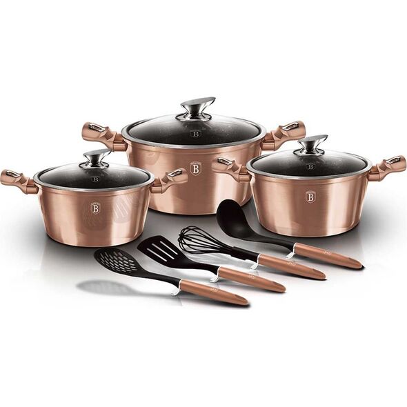 Berlinger Haus Zestaw garnków METALLIC ROSE GOLD [BH-6161] 6462503 5999108411199