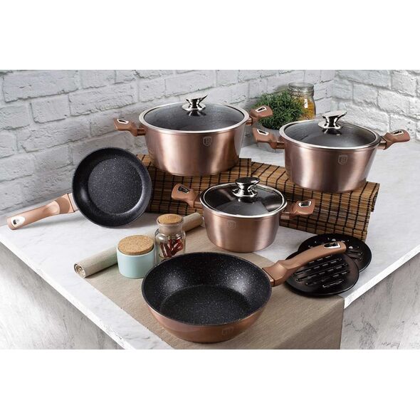 Berlinger Haus Zestaw garnków METALLIC ROSE GOLD [BH-6161] 6462503 5999108411199