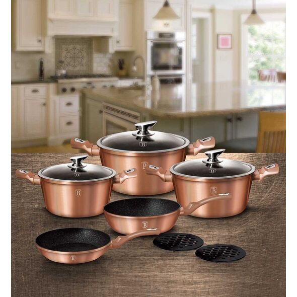 Berlinger Haus Zestaw garnków METALLIC ROSE GOLD [BH-6161] 6462503 5999108411199