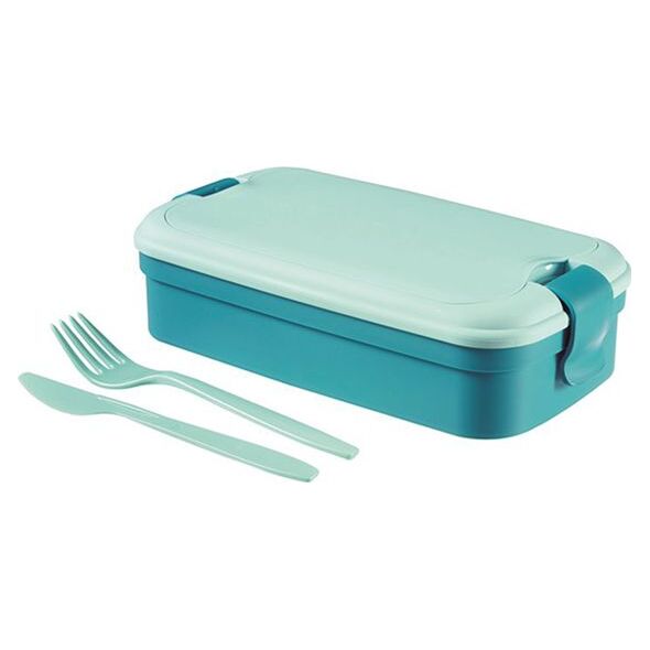 Curver Lunchbox ze sztućcami pojemnik obiadowy CURVER - niebieski - uniwersalny 6463758 3253920768025