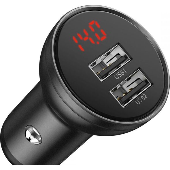 Ładowarka Baseus Digital Display 2x USB-A 4.8 A  (CCBX-0G) 6469102 6953156215399