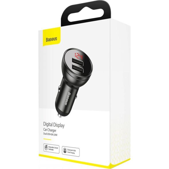Ładowarka Baseus Digital Display 2x USB-A 4.8 A  (CCBX-0G) 6469102 6953156215399