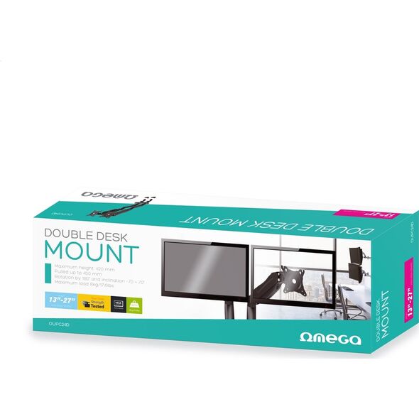 Omega Uchwyt biurkowy na 2 monitory 13" - 27" (OUPC24D) 6503716 5907595450676