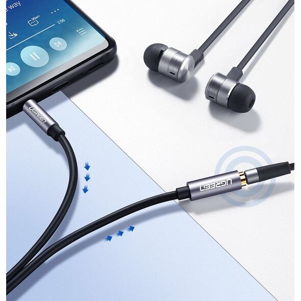 Kabel Ugreen Jack 3.5mm - Jack 3.5mm 1m srebrny (UGR220GRY) 6593261 6957303815920