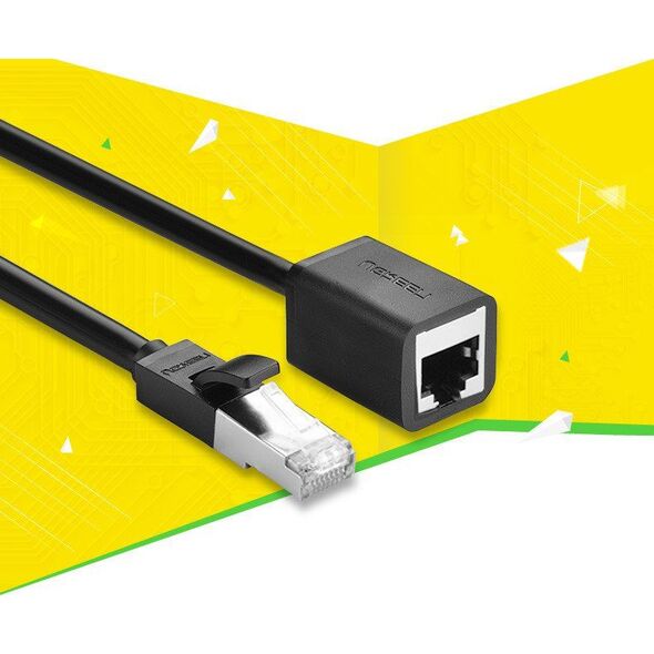 Ugreen Kabel sieciowy UGREEN przedłużacz Ethernet RJ45, Cat. 6, FTP, z metalową wtyczną 3m, (czarny) 6593339 6957303882823