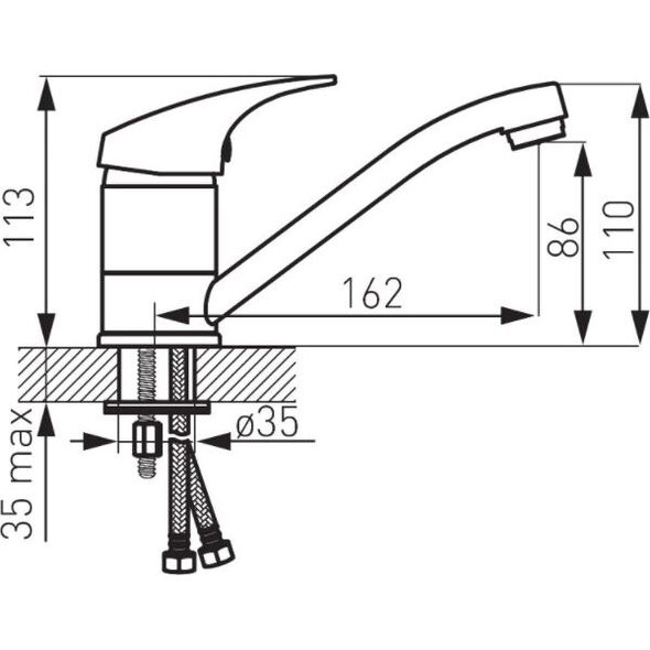 Bateria umywalkowa Ferro One stojąca chrom (BFO2A) 6616521 5902194954457