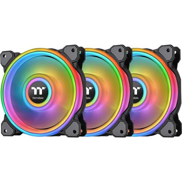 Wentylator Thermaltake Riing Quad 12 RGB 3-pack + Hub Czarne (CL-F088-PL12SW-A) 6627092 4713227521574
