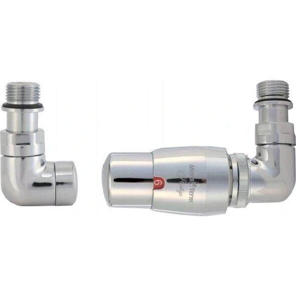 Varioterm Zestaw grzejnikowy Vision termostatyczny All In One prawy chrom ze złączkami na pex 6644090 5903175004789