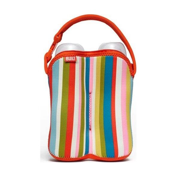 Built BUILT Bottle Buddy - Termoopakowanie do butelek podwójne (Baby Pink Stripe) uniwersalny 6772318 844983028077