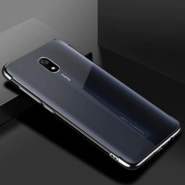 Hurtel Clear Color case żelowy pokrowiec etui z metaliczną ramką Xiaomi Redmi 8A czarny 6785005 9111201898097