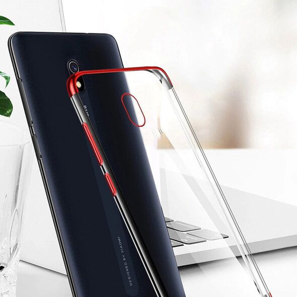 Hurtel Clear Color case żelowy pokrowiec etui z metaliczną ramką Xiaomi Redmi 8A czarny 6785005 9111201898097