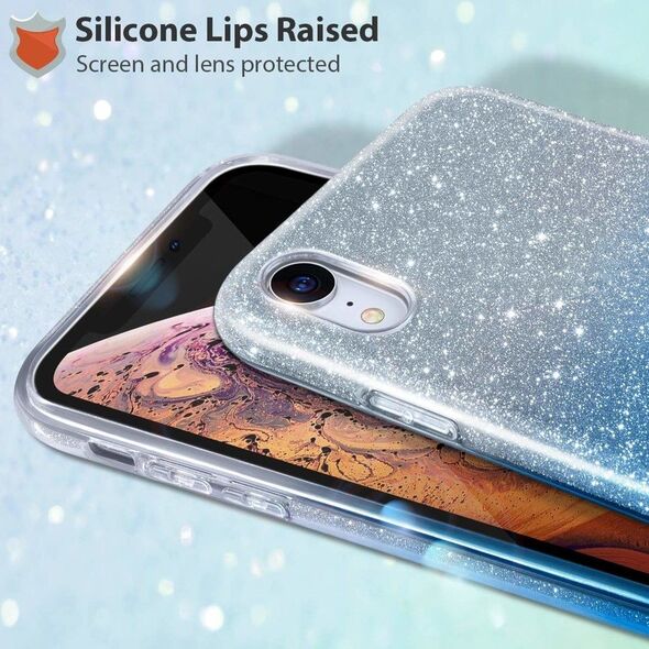 Etui IPHONE 11 PRO Brokat Glitter srebrno-niebieskie 6791661 5903396024733