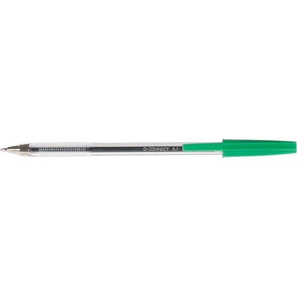 Q-Connect Długopis Q-CONNECT z wymiennym wkładem 0,7mm (linia), zielony 6793554 5708029340453