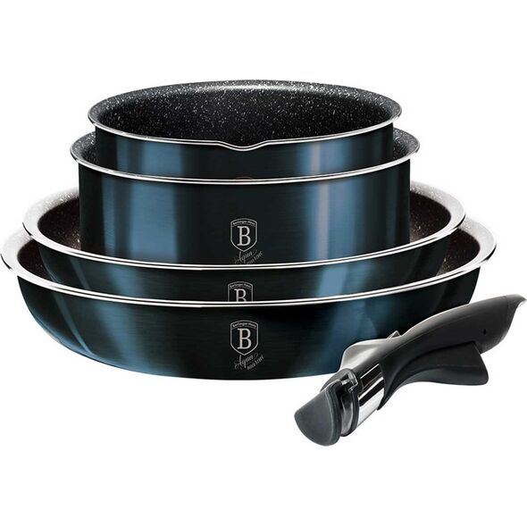Berlinger Haus KOMPLET GARNKÓW 9-ele CLICK COOK BERLINGER HAUS METALLIC LINE AQUAMARINE BH-6146 6800125 5999108407680