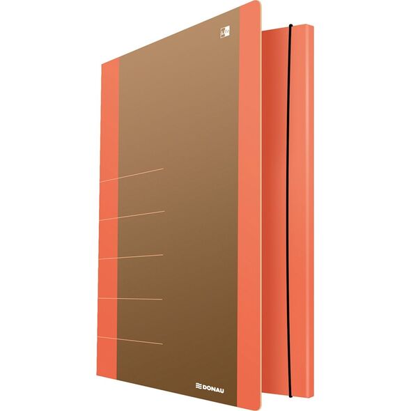Donau Teczka z gumką DONAU Life, Karton, A4, 500gsm, 3-skrz., pomarańczowy 6801865 5901503611807