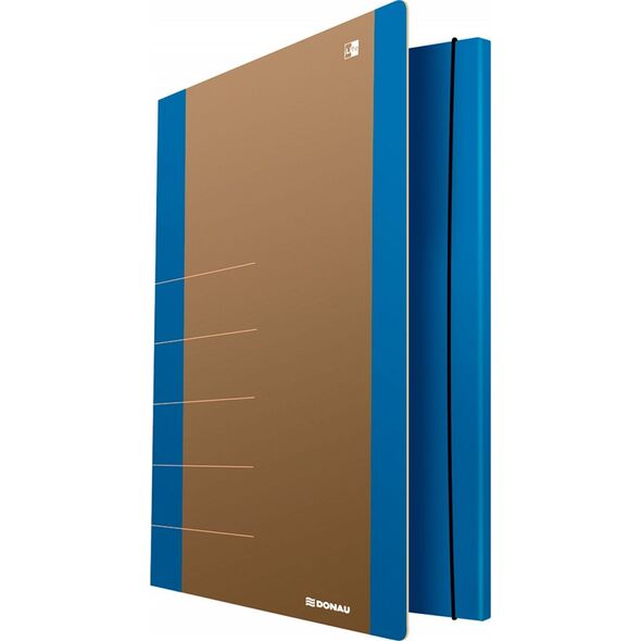 Donau Teczka z gumką DONAU Life, Karton, A4, 500gsm, 3-skrz., niebieski 6801897 5901503611722