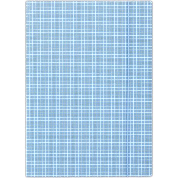 Donau Teczka z gumką DONAU, karton, A4, 400gsm, 3-skrz., niebieska w kratę 6801903 5901498052487