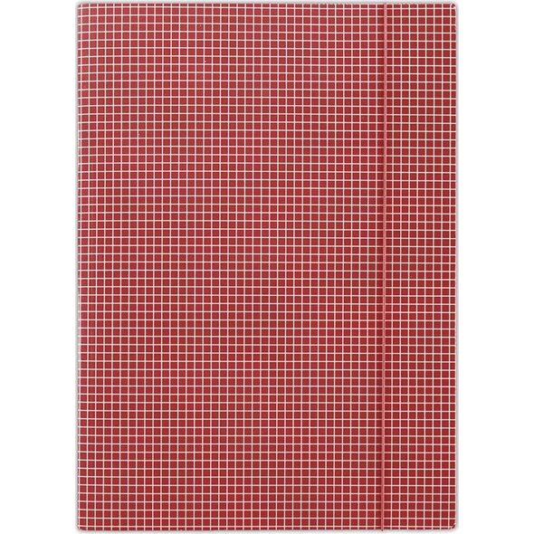 Donau Teczka z gumką DONAU, karton, A4, 400gsm, 3-skrz., czerwona w kratę 6801906 5901498052456