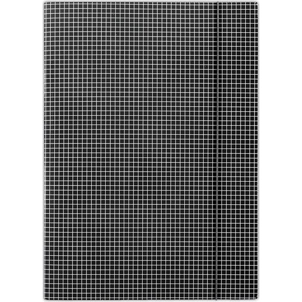 Donau Teczka z gumką DONAU, karton, A4, 400gsm, 3-skrz., czarna w kratę 6801907 5901498052449