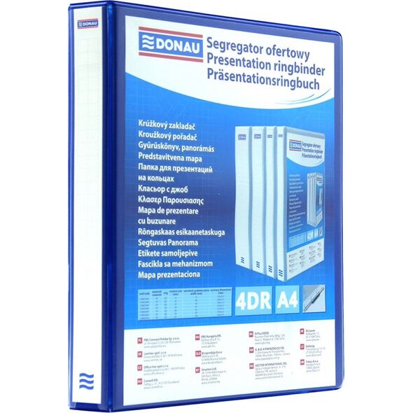 Segregator Donau 4-ringowy A4 65mm niebieski (2788654PL-10) 6801991 5901503691960