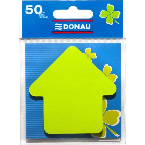 Donau Bloczek samoprzylepny DONAU, 1x50 kart., strzałka, zawieszka, zielony 6802104 5901498018049