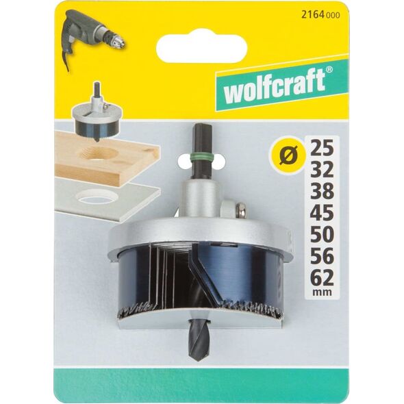 Wolfcraft Otwornica uniwersalna 25,32,38,45,50,56,62 mm Wolfcraft 6869831 4006885216402