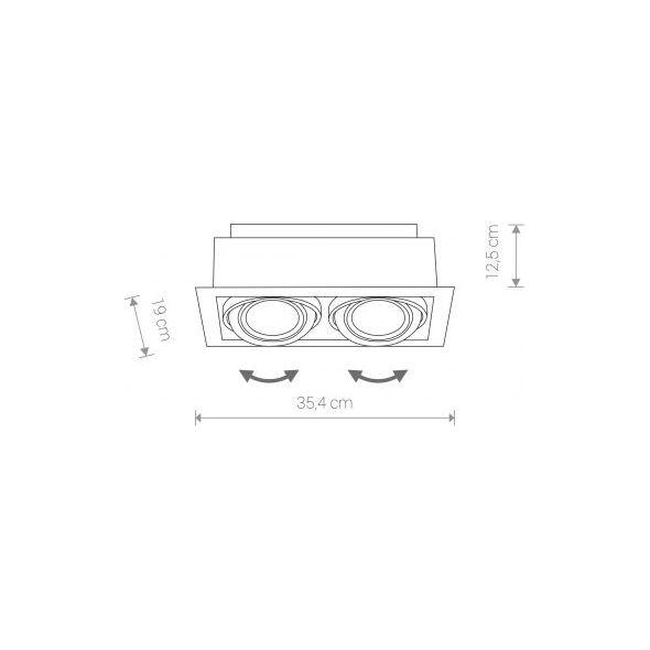Nowodvorski Plafon Nowodvorski Downlight 9570 II lampa sufitowa oprawa spot 2X75W GU10 ES111 czarny 6896917 5903139957090